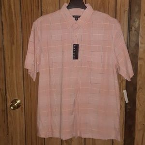 Mens L Van Heusen Peach Short Sleeve Shirt